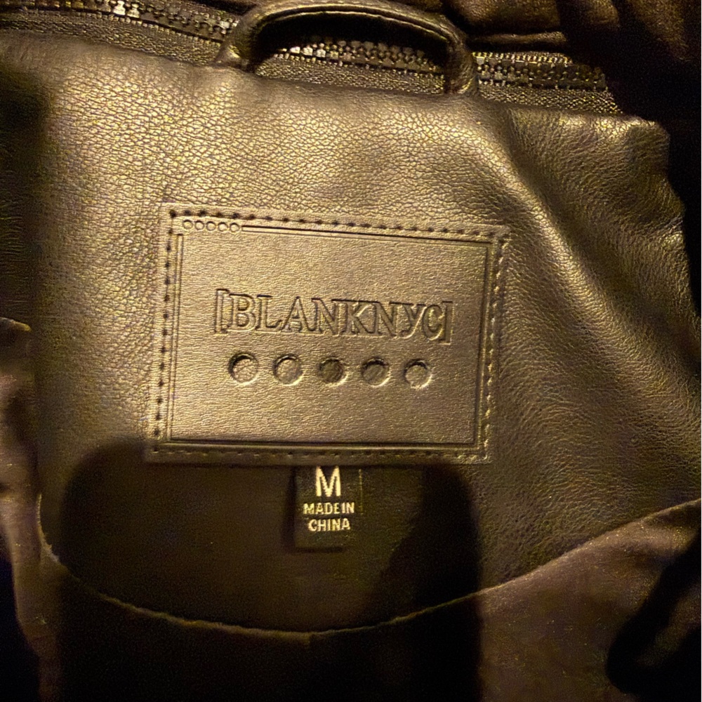 Blank NYC Black Faux Leather Hooded Moto Jacket - Picture 6 of 6